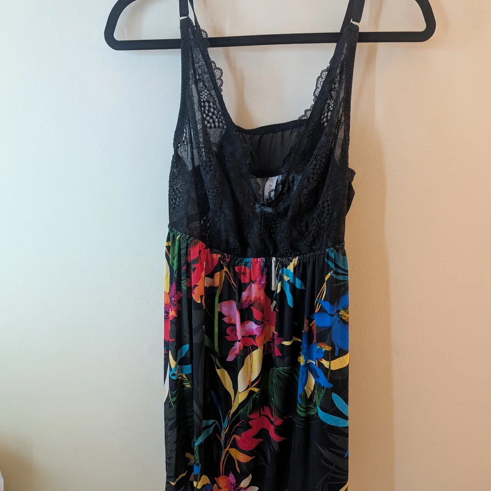 EUC! 🌺Cacique Tropical Floral Kimono and Teddy Set Size 14/16 - Picture 7 of 10